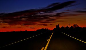 Preview wallpaper road, path, horizon, clouds, sunset