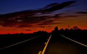 Preview wallpaper road, path, horizon, clouds, sunset