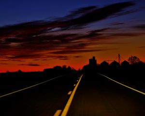Preview wallpaper road, path, horizon, clouds, sunset
