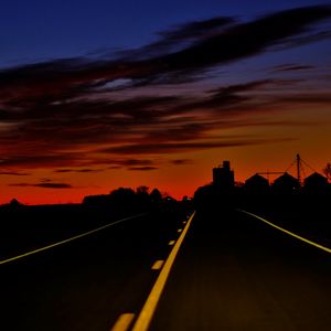 Preview wallpaper road, path, horizon, clouds, sunset