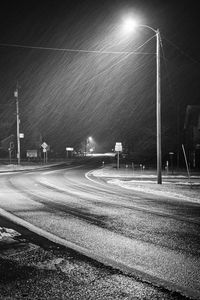 Preview wallpaper road, rain, lamp, night