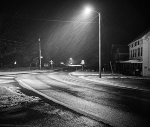 Preview wallpaper road, rain, lamp, night