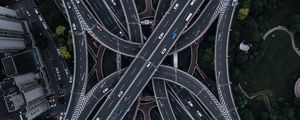 Preview wallpaper road, road junction, aerial view, multi-level, tangled