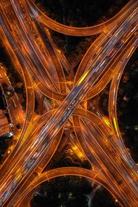 Preview wallpaper road, road junction, aerial view, tangled, construction