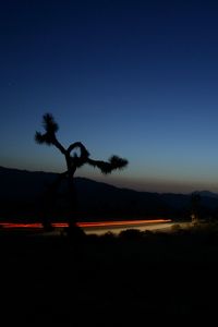 Preview wallpaper road, roadside, twilight, dark, lights, long exposure