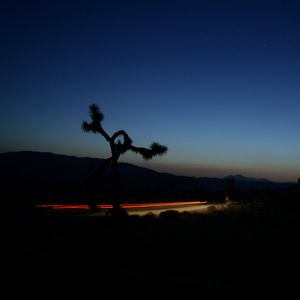 Preview wallpaper road, roadside, twilight, dark, lights, long exposure