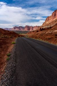 Preview wallpaper road, rocks, canyon, nature