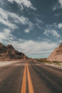 Preview wallpaper road, rocks, view, nature