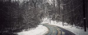 Preview wallpaper road, rotate, snow