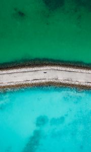 Preview wallpaper road, sea, water, aerial view
