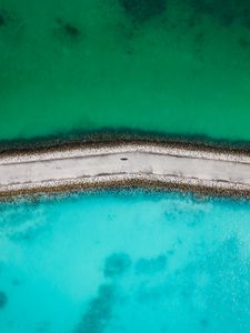 Preview wallpaper road, sea, water, aerial view