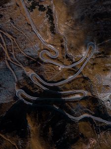 Preview wallpaper road, serpentine, aerial view, mountains, winding