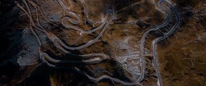 Preview wallpaper road, serpentine, aerial view, mountains, winding