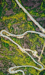 Preview wallpaper road, serpentine, aerial view