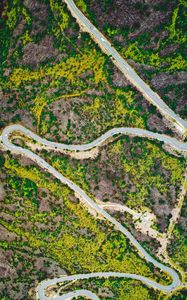 Preview wallpaper road, serpentine, aerial view