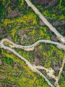 Preview wallpaper road, serpentine, aerial view