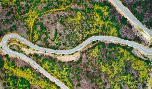 Preview wallpaper road, serpentine, aerial view