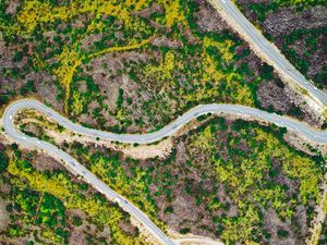 Preview wallpaper road, serpentine, aerial view