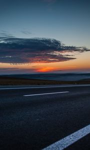 Preview wallpaper road, sky, clouds, marking
