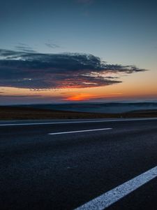 Preview wallpaper road, sky, clouds, marking