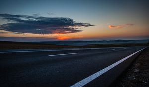 Preview wallpaper road, sky, clouds, marking