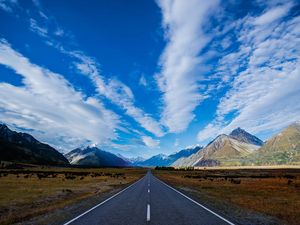 Preview wallpaper road, sky, path, marking