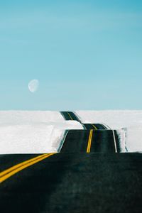 Preview wallpaper road, snow, landscape, hilly, winding