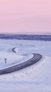 Preview wallpaper road, snow, winter, landscape, snowy