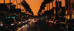 Preview wallpaper road, street, cars, dark, night city