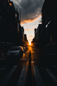 Preview wallpaper road, street, rays, cars, buildings