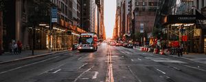 Preview wallpaper road, street, urban, asphalt, buildings, transport