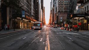 Preview wallpaper road, street, urban, asphalt, buildings, transport