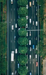 Preview wallpaper road, top view, movement, traffic, marking