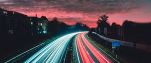 Preview wallpaper road, traffic, backlight, turn, city, zurich, switzerland, bright