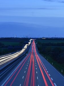 Preview wallpaper road, traffic, evening