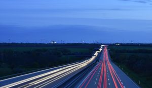 Preview wallpaper road, traffic, evening
