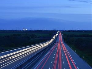Preview wallpaper road, traffic, evening