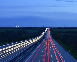 Preview wallpaper road, traffic, evening