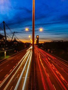 Preview wallpaper road, traffic, light, night