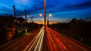 Preview wallpaper road, traffic, light, night