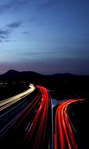 Preview wallpaper road, traffic, light, night