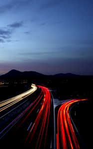 Preview wallpaper road, traffic, light, night