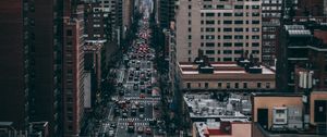 Preview wallpaper road, traffic, skyscrapers, cityscape