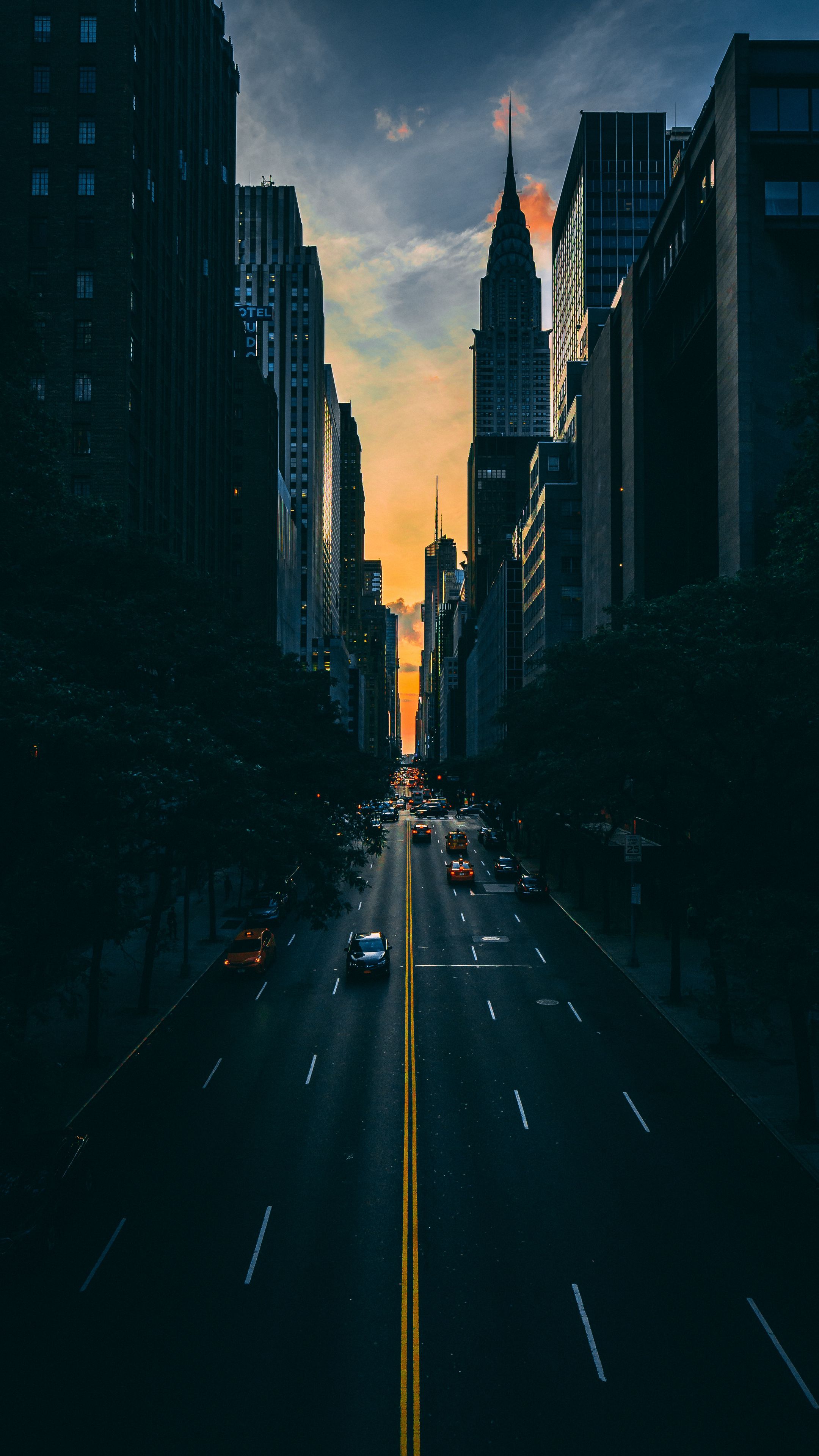 Download wallpaper 2160x3840 road, traffic, skyscrapers, manhattan, new ...