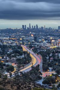 Preview wallpaper road, trees, buildings, city, los angeles, usa