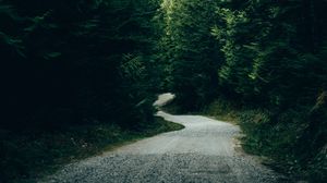 Preview wallpaper road, trees, mountains, forest, nature