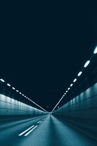 Preview wallpaper road, tunnel, lighting, gray, asphalt