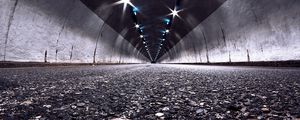 Preview wallpaper road, tunnel, night