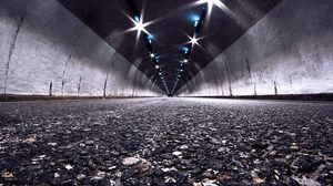 Preview wallpaper road, tunnel, night