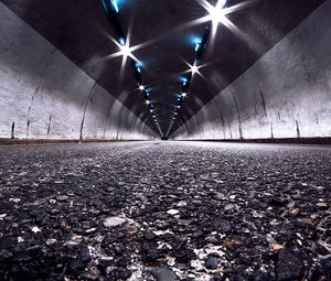 Preview wallpaper road, tunnel, night